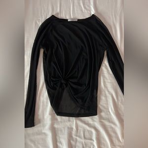 See-through black, long sleeve shirt,